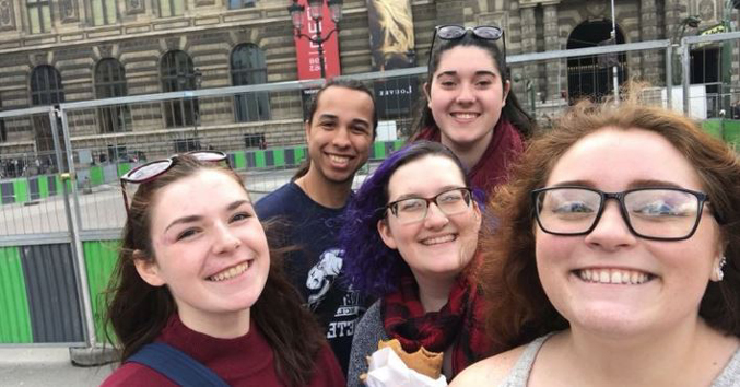 Paris group Louvre